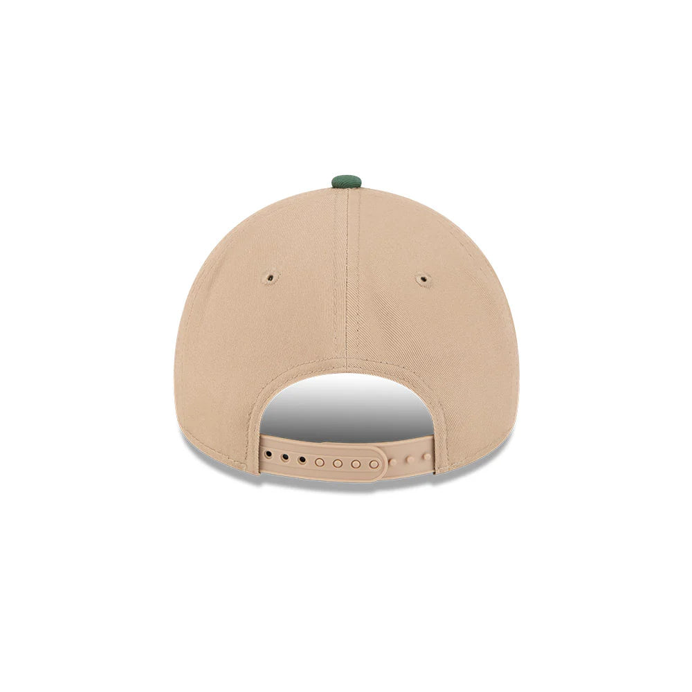 New York Yankees Hat - Camel Pine Green 2-Tone World Series 9Forty A-Frame MLB Snapback Cap - New Era